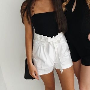 zara white shorts